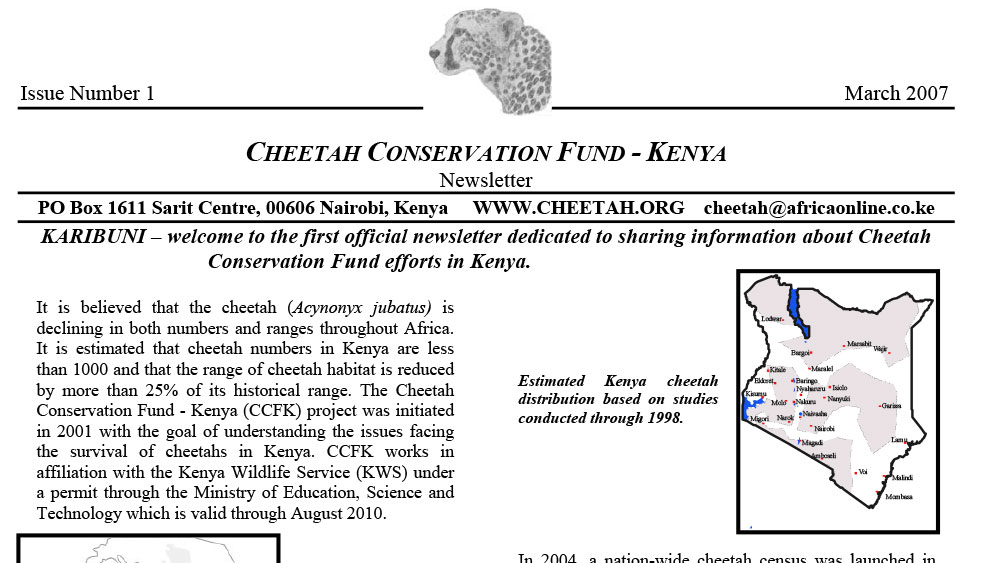 CCF Kenya Newsletter No. 1 – March 2007