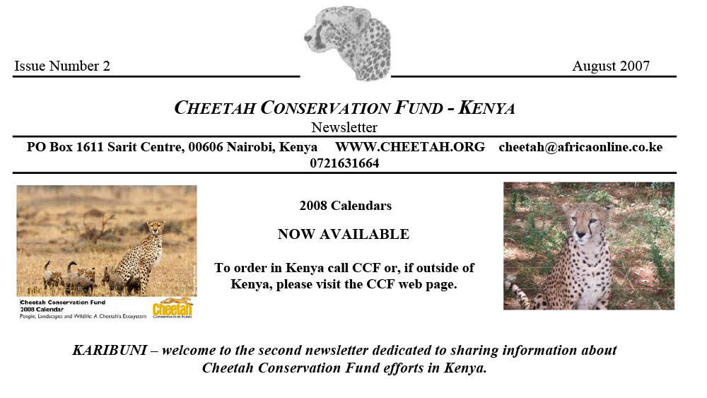 CCF Kenya Newsletter No. 2 – August 2007